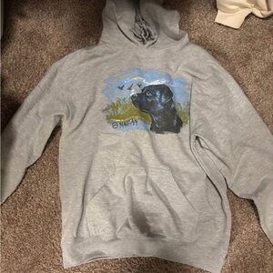 Magellan Outdoors Gray Hoodie with Dog Print